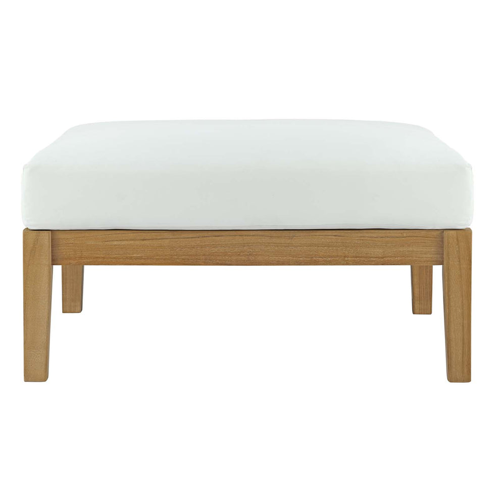 Modway Bayport Outdoor Patio Teak Ottoman - Natural White - EEI-2698 | Outdoor Ottomans | Modishstore - 4