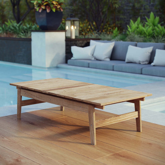 Modway Bayport Outdoor Patio Teak Coffee Table - Natural | Coffee Tables | Modishstore