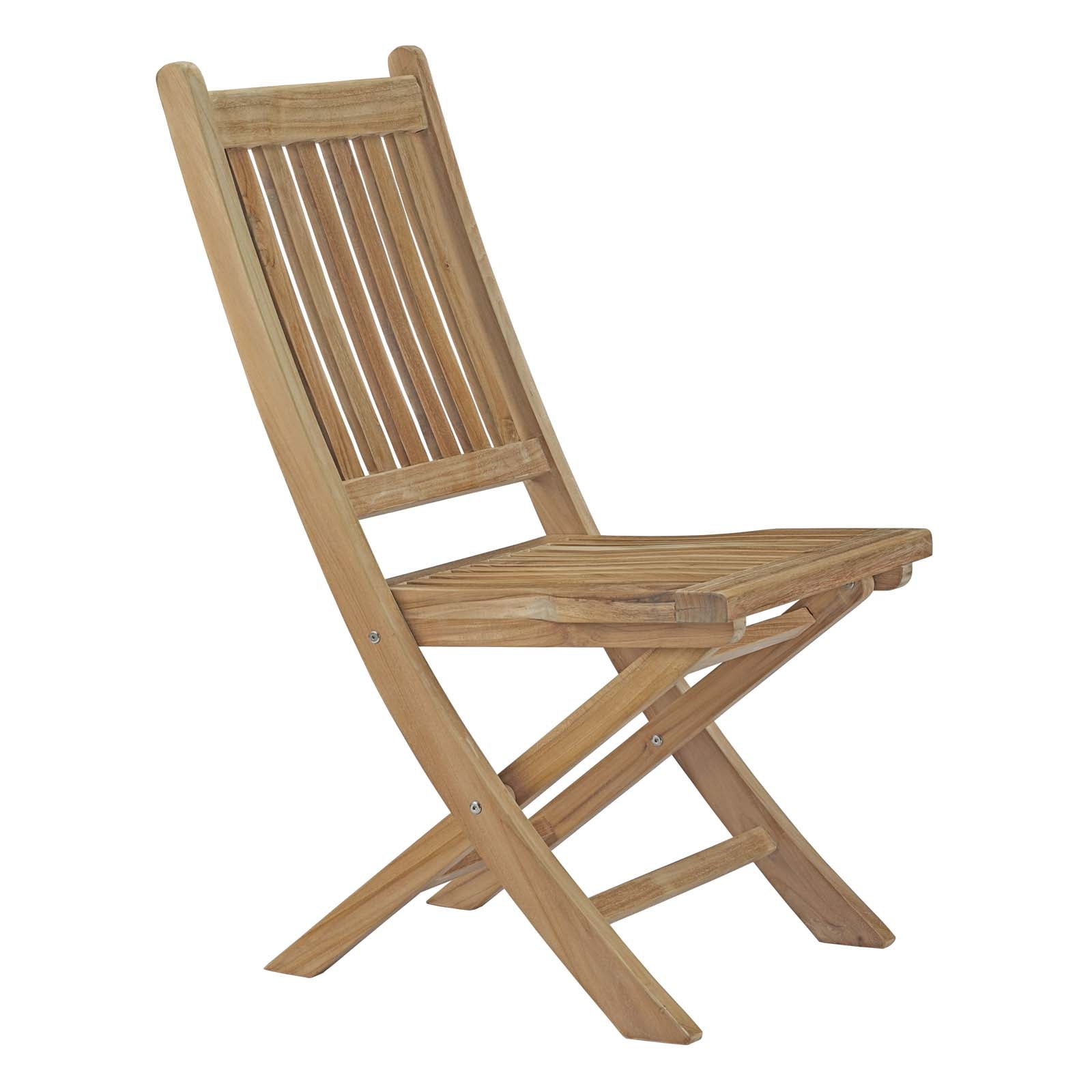 Modway EEI-2702 Marina Outdoor Patio Teak Folding Chair - Natural | Outdoor Chairs | Modishstore-2