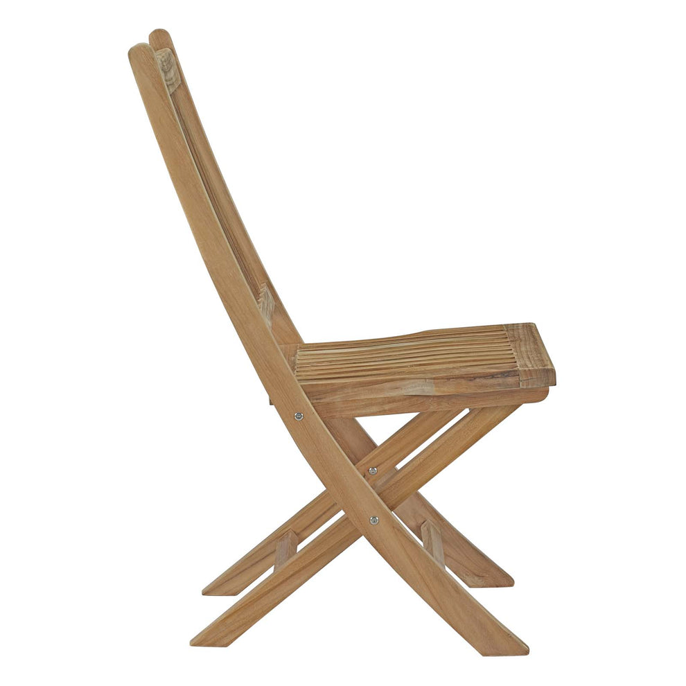 Modway EEI-2702 Marina Outdoor Patio Teak Folding Chair - Natural - EEI-2702 | Outdoor Chairs | Modishstore - 3