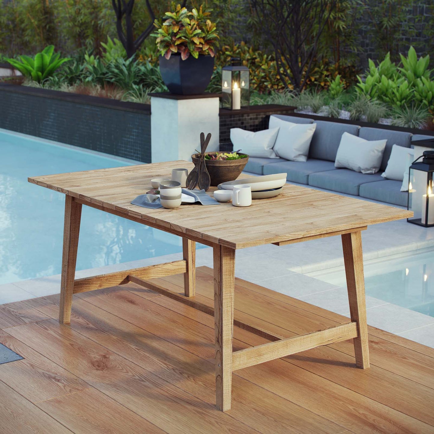 Modway Dorset Outdoor Patio Teak Dining Table - EEI-2712 | Dining Tables | Modishstore - 1
