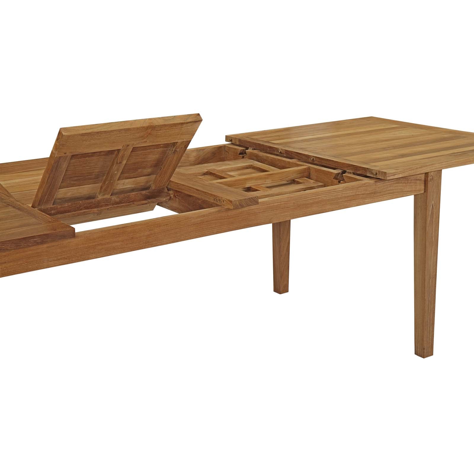 Modway Marina Extendable Outdoor Patio Teak Dining Table | Dining Tables | Modishstore-11