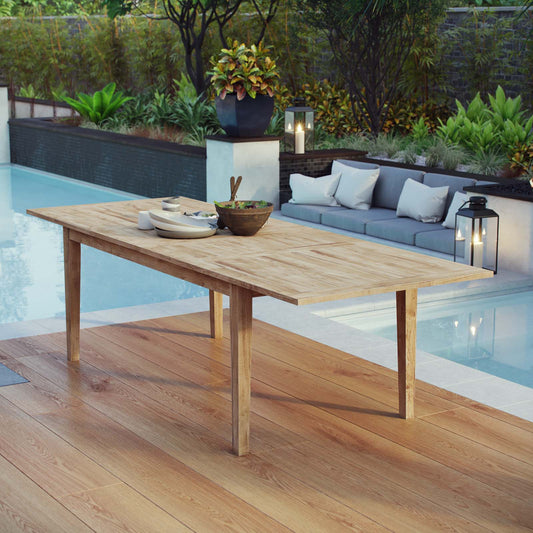 Modway Marina Extendable Outdoor Patio Teak Dining Table | Dining Tables | Modishstore