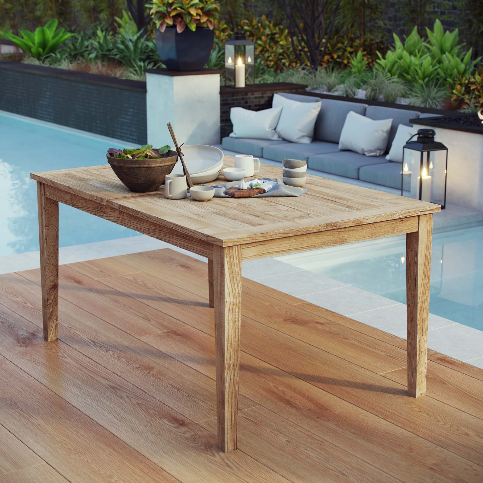 Modway Marina Outdoor Patio Teak Dining Table - EEI-2716 | Dining Tables | Modishstore - 2