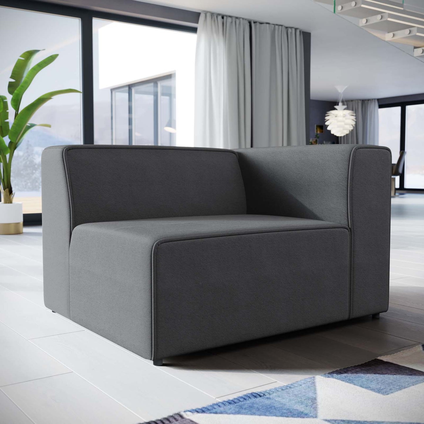 Modway Mingle Fabric Right-Facing Sofa | Sofas | Modishstore-12