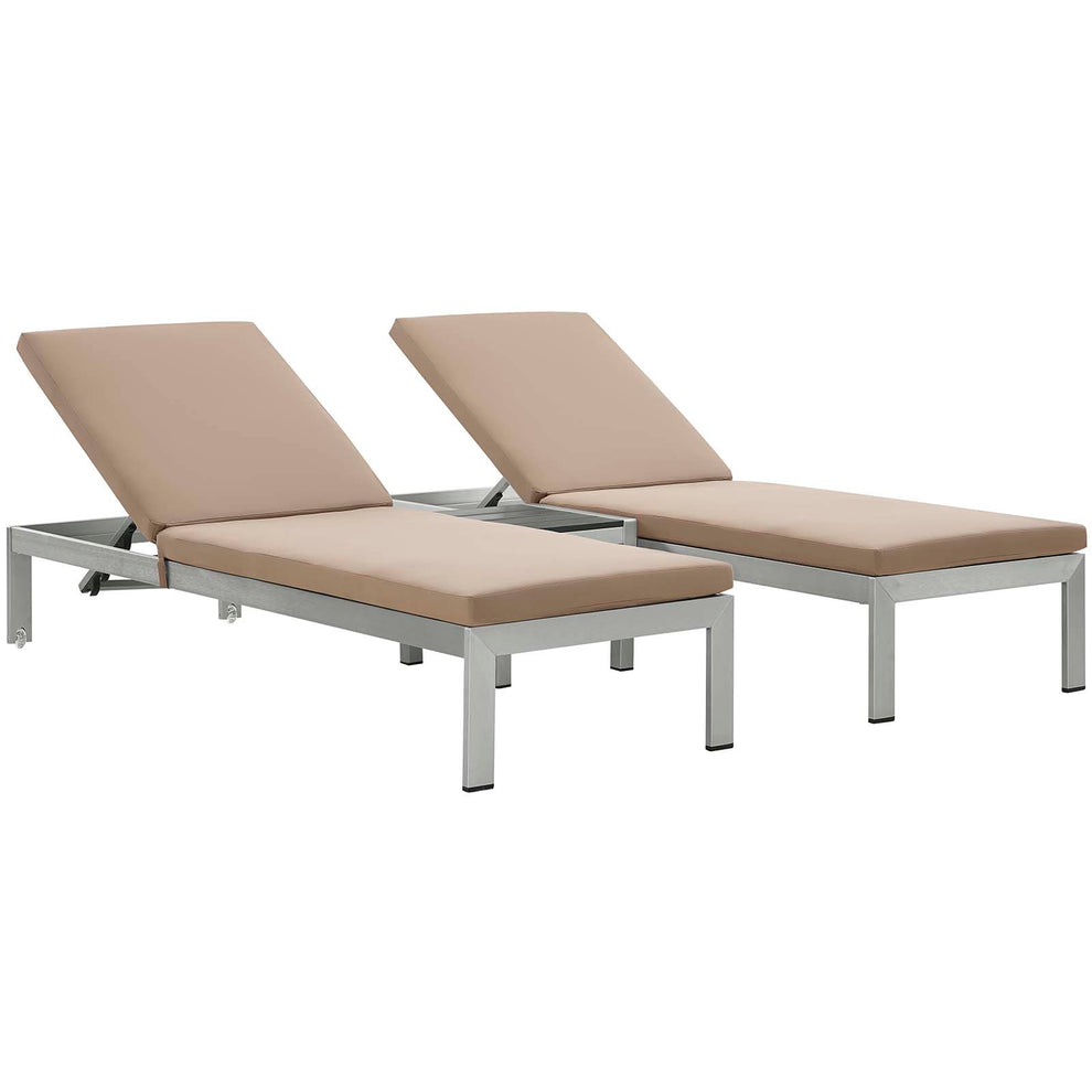 Modway Shore 3 Piece Outdoor Patio Aluminum Chaise with Cushions - EEI-2736 | Outdoor Recliners & Lounge Chairs | Modishstore - 5