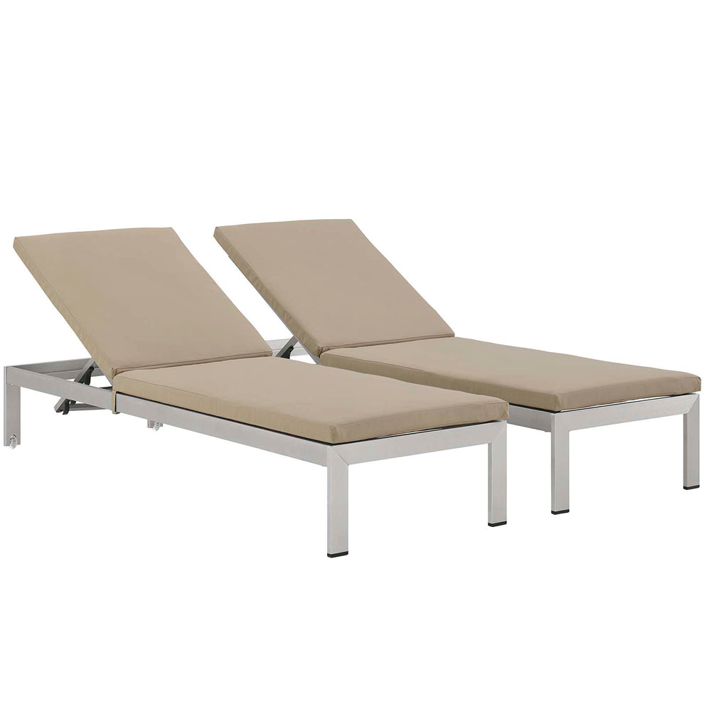 Modway Shore Set of 2 Outdoor Patio Aluminum Chaise with Cushions - EEI-2737 | Outdoor Recliners & Lounge Chairs | Modishstore - 7