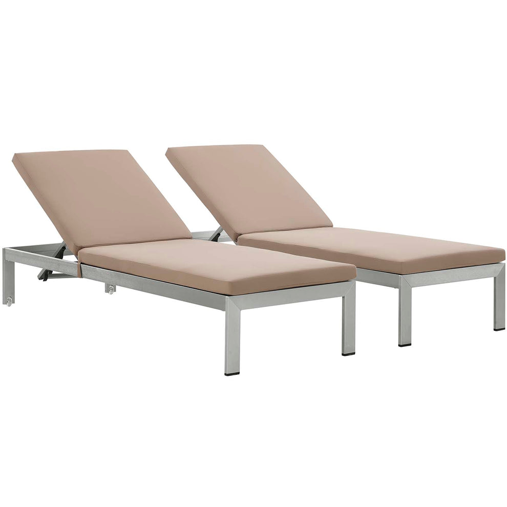Modway Shore Set of 2 Outdoor Patio Aluminum Chaise with Cushions - EEI-2737 | Outdoor Recliners & Lounge Chairs | Modishstore - 5