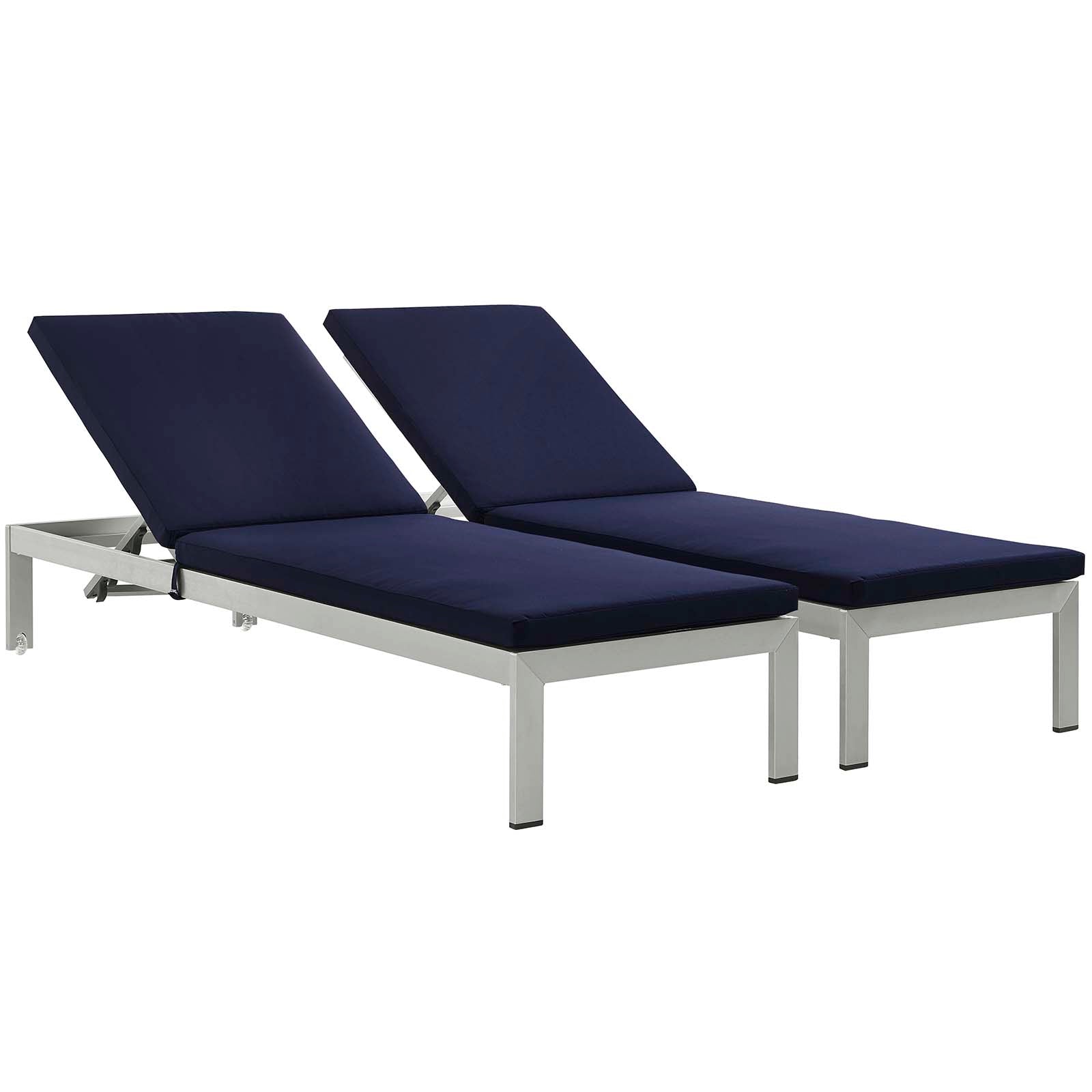 Modway Shore Set of 2 Outdoor Patio Aluminum Chaise with Cushions | Outdoor Recliners & Lounge Chairs | Modishstore-32