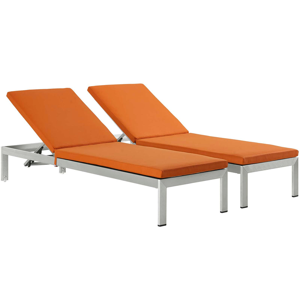 Modway Shore Set of 2 Outdoor Patio Aluminum Chaise with Cushions - EEI-2737 | Outdoor Recliners & Lounge Chairs | Modishstore - 3