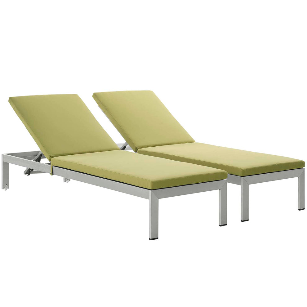 Modway Shore Set of 2 Outdoor Patio Aluminum Chaise with Cushions - EEI-2737 | Outdoor Recliners & Lounge Chairs | Modishstore - 2