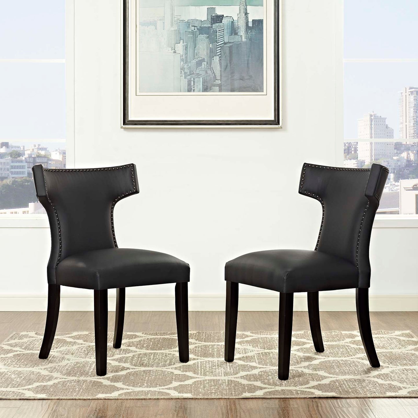 Modway Curve Set of 2 Vinyl Dining Side Chair | Dining Chairs | Modishstore-6