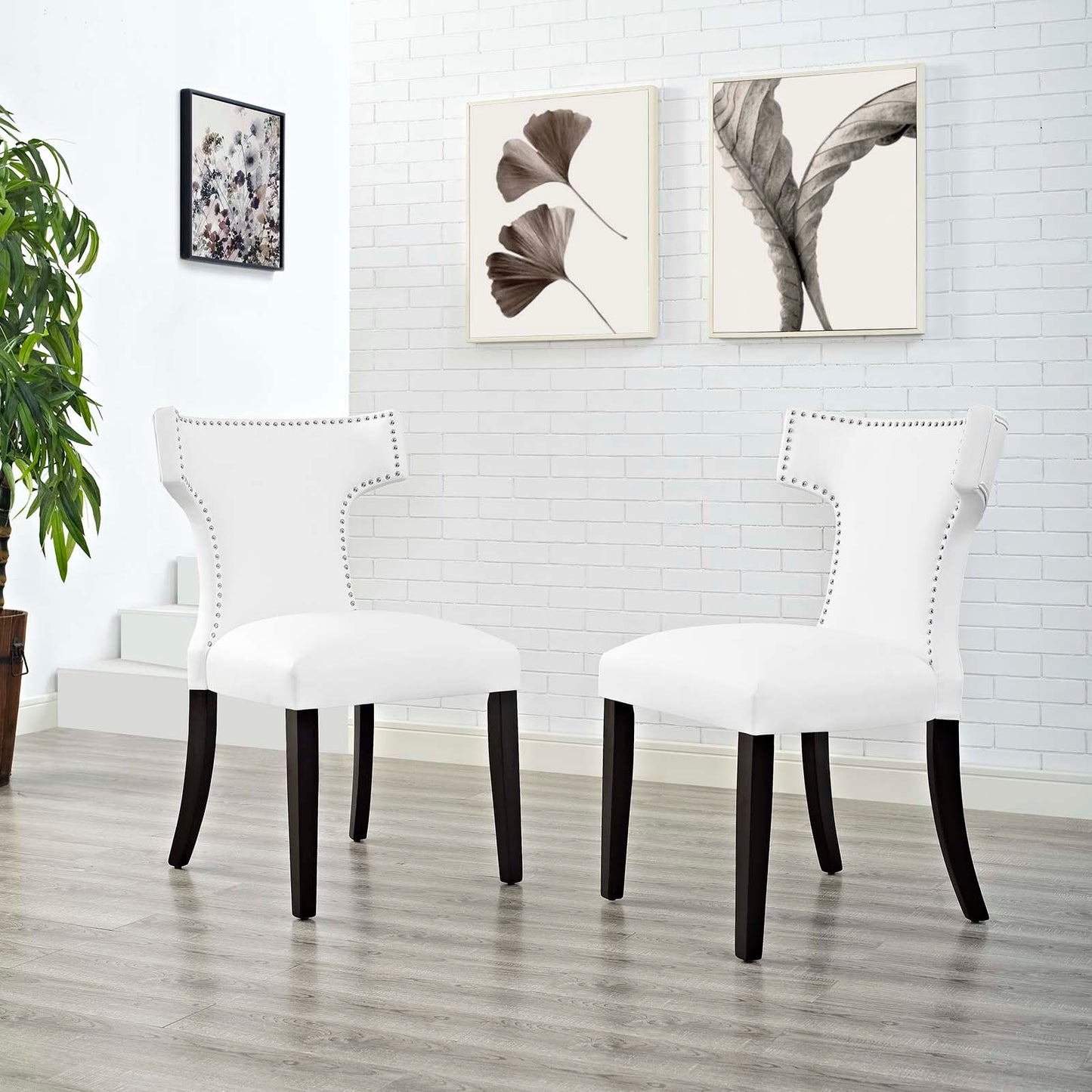 Modway Curve Set of 2 Vinyl Dining Side Chair - EEI-2740 | Dining Chairs | Modishstore-1
