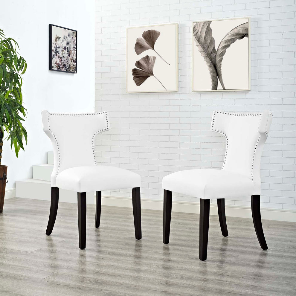 Modway Curve Set of 2 Vinyl Dining Side Chair - EEI-2740 | Dining Chairs | Modishstore - 1