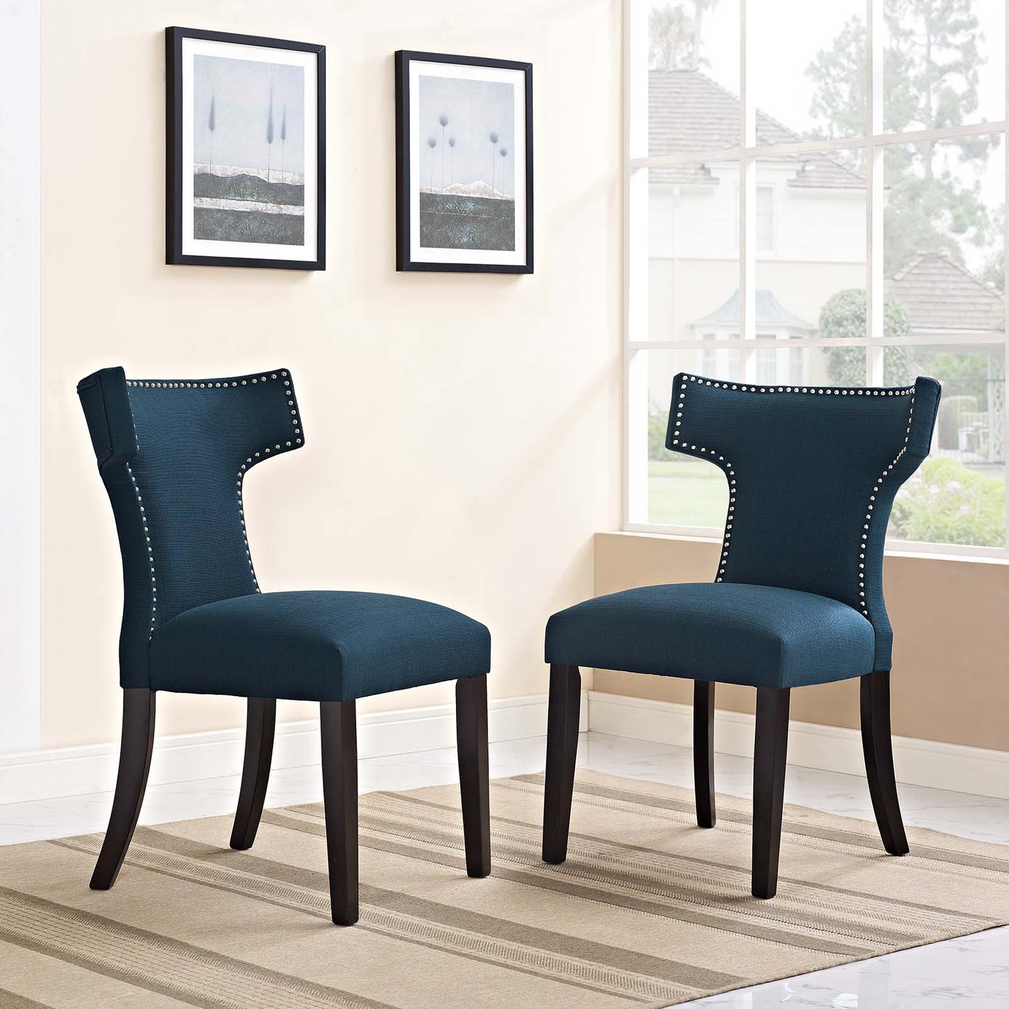 Modway Curve Dining Side Chair Fabric Set of 2 | Dining Chairs | Modishstore-8