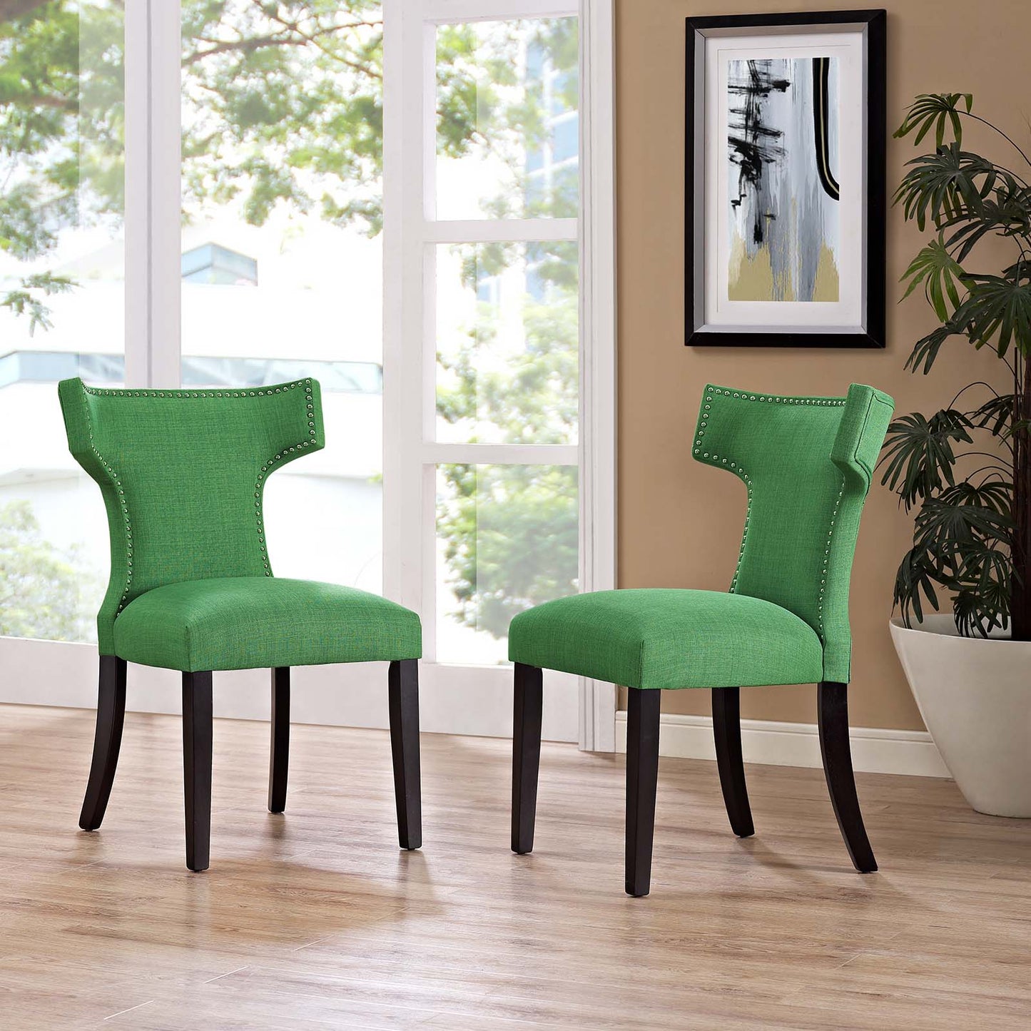 Modway Curve Dining Side Chair Fabric Set of 2 | Dining Chairs | Modishstore-7