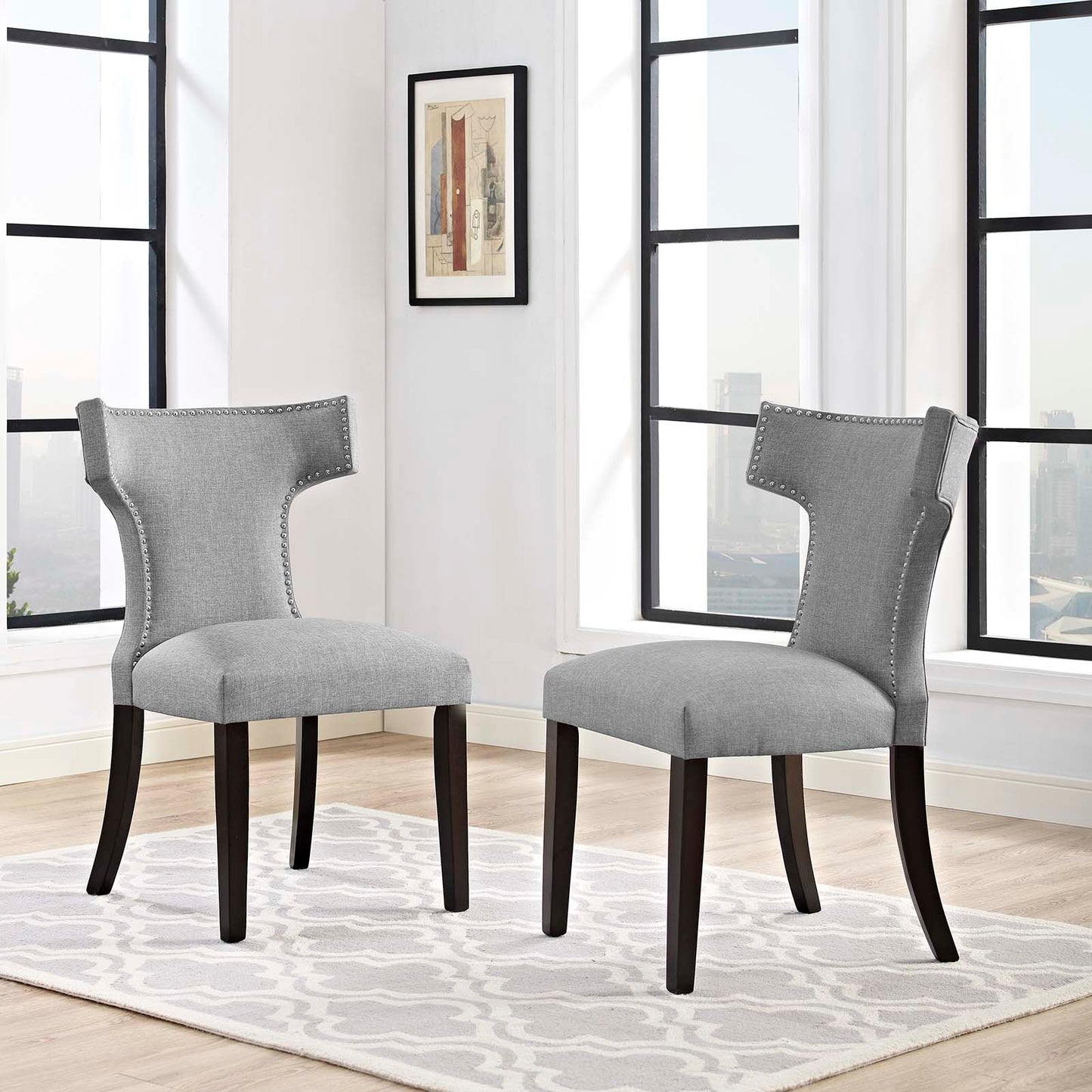 Modway Curve Dining Side Chair Fabric Set of 2 | Dining Chairs | Modishstore-14