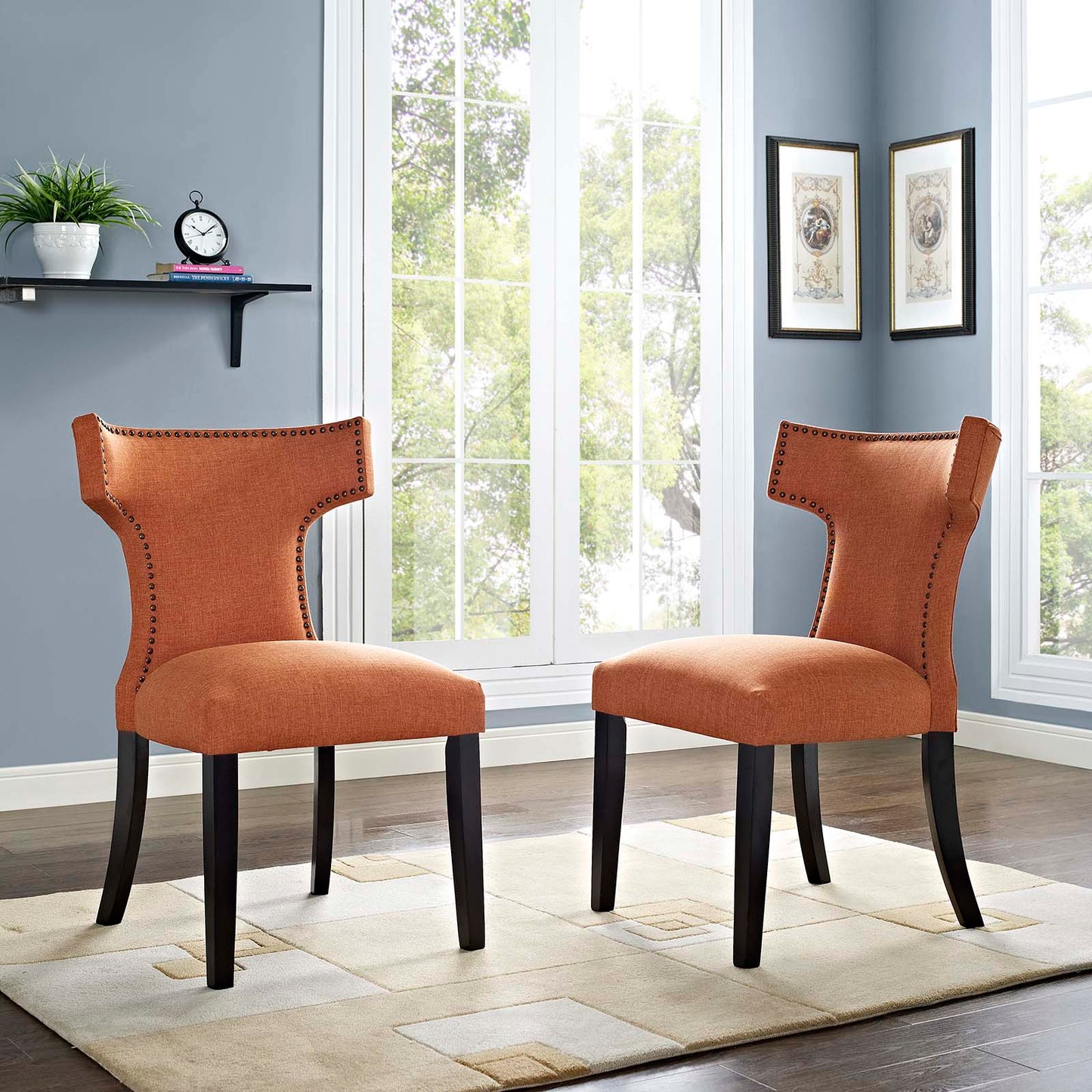 Modway Curve Dining Side Chair Fabric Set of 2 | Dining Chairs | Modishstore-12