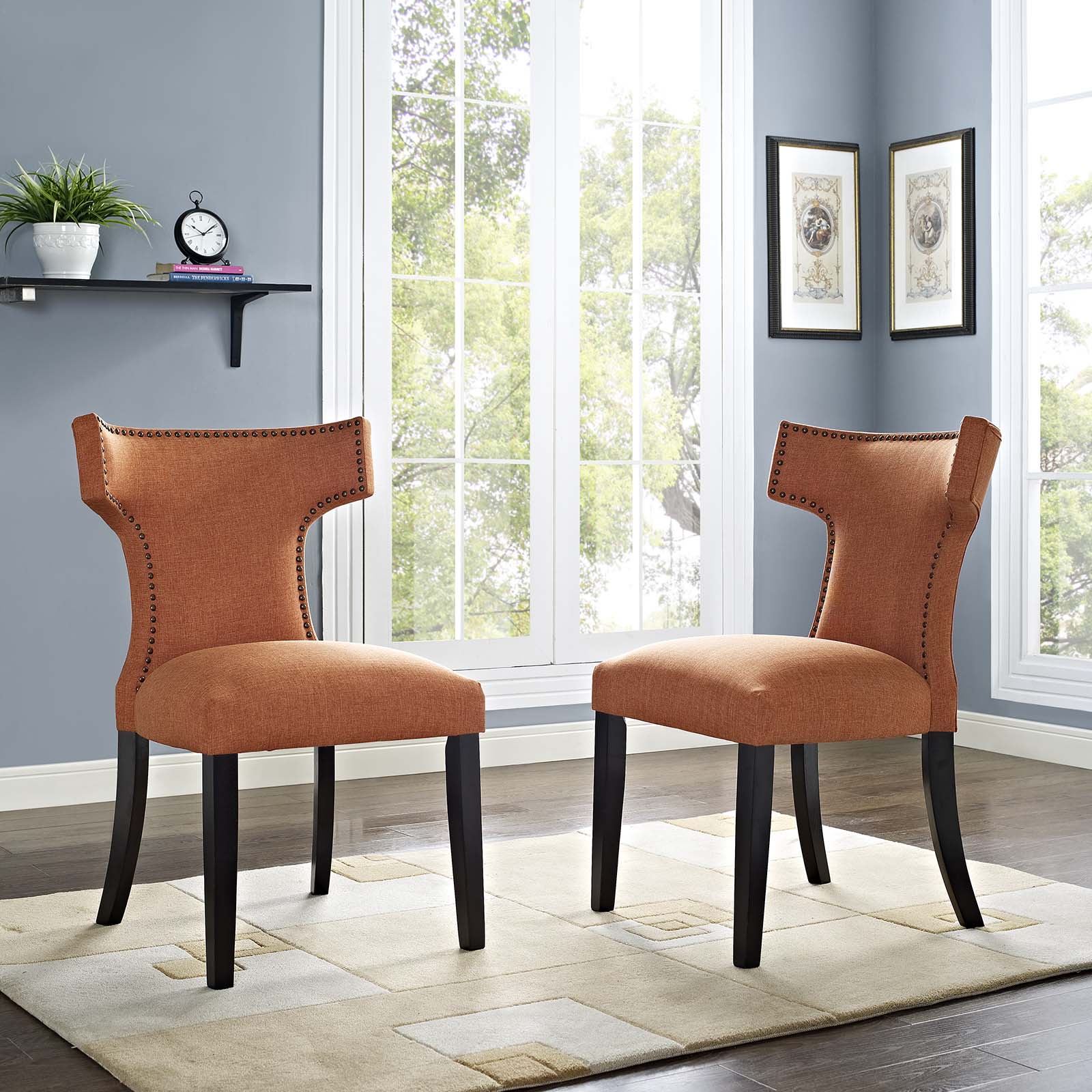 Modway Curve Dining Side Chair Fabric Set of 2 | Dining Chairs | Modishstore-12