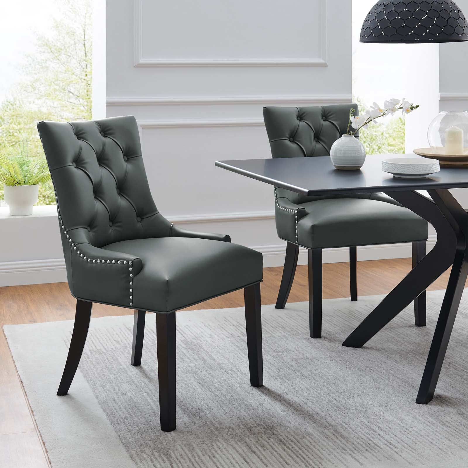 Modway Regent Dining Side Chair Vinyl Set of 2 | Dining Chairs | Modishstore-12