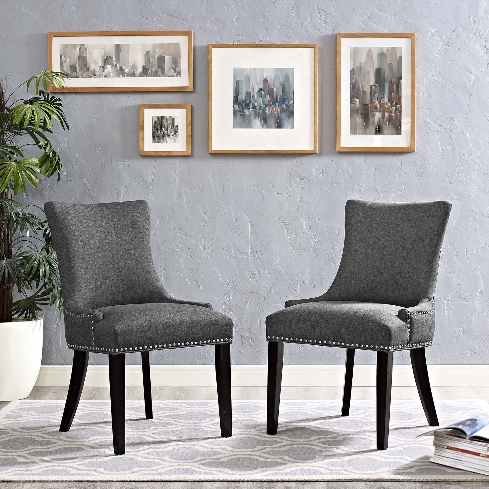 Modway Marquis Set of 2 Fabric Dining Side Chair | Dining Chairs | Modishstore-6