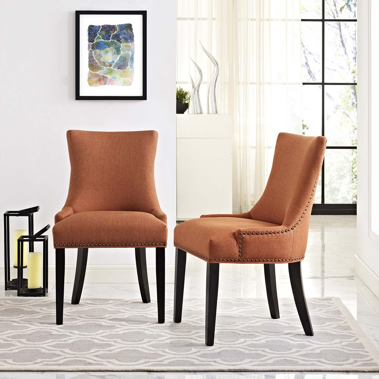 Modway Marquis Set of 2 Fabric Dining Side Chair | Dining Chairs | Modishstore-8