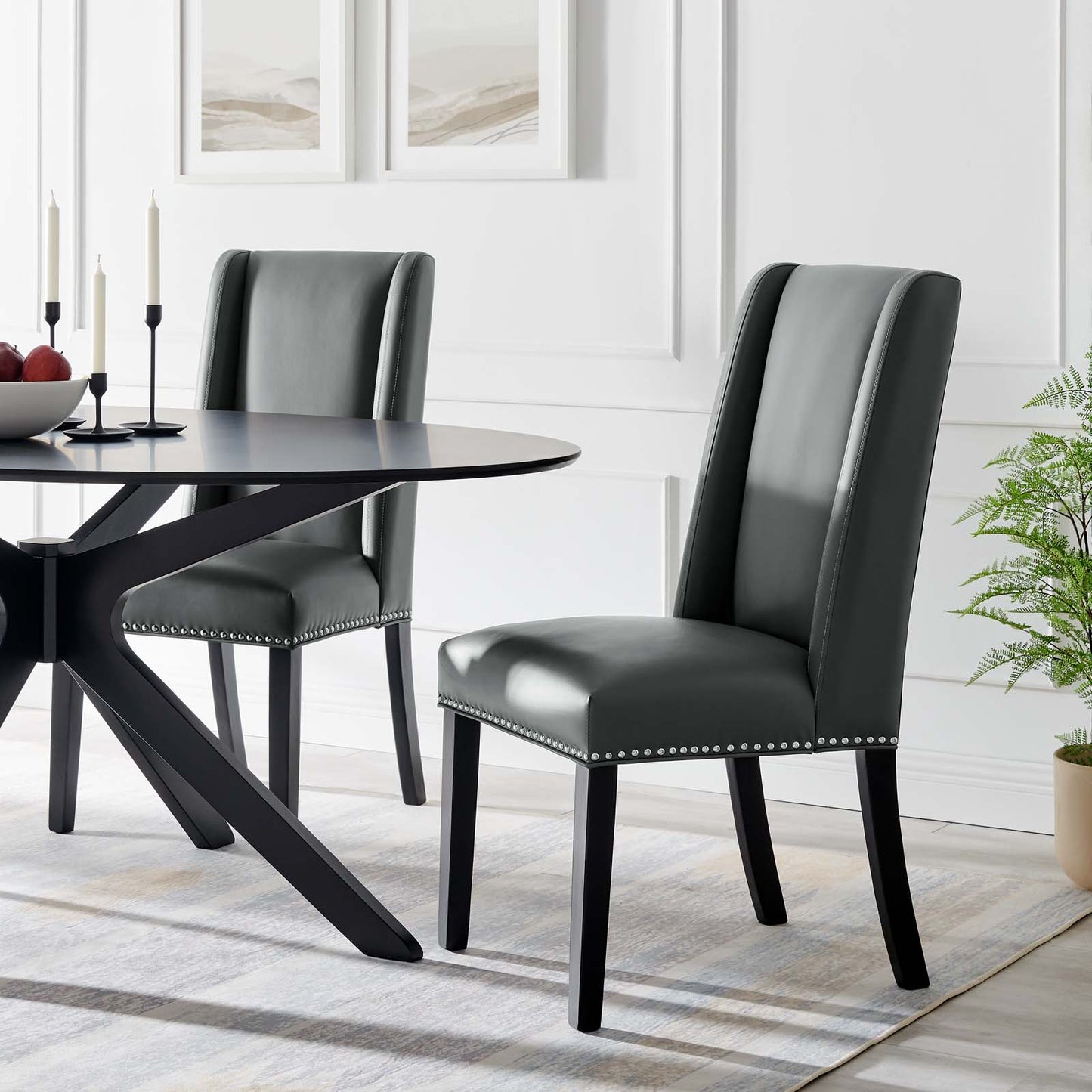 Modway Baron Dining Chair Vinyl Set of 2 | Dining Chairs | Modishstore-20