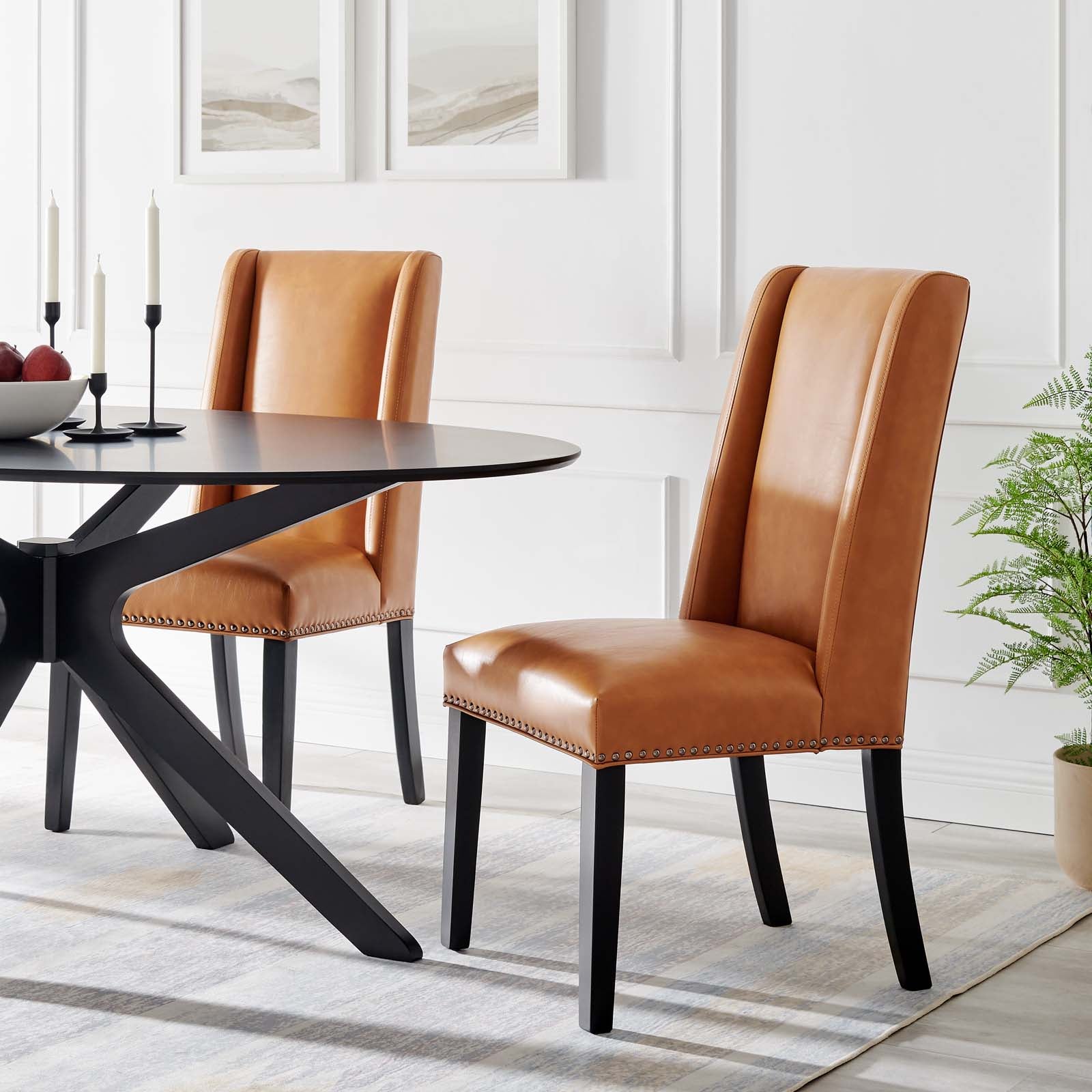Modway Baron Dining Chair Vinyl Set of 2 | Dining Chairs | Modishstore-30