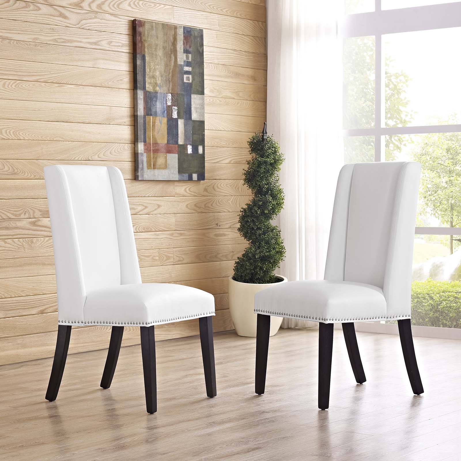 Modway Baron Dining Chair Vinyl Set of 2 | Dining Chairs | Modishstore-6