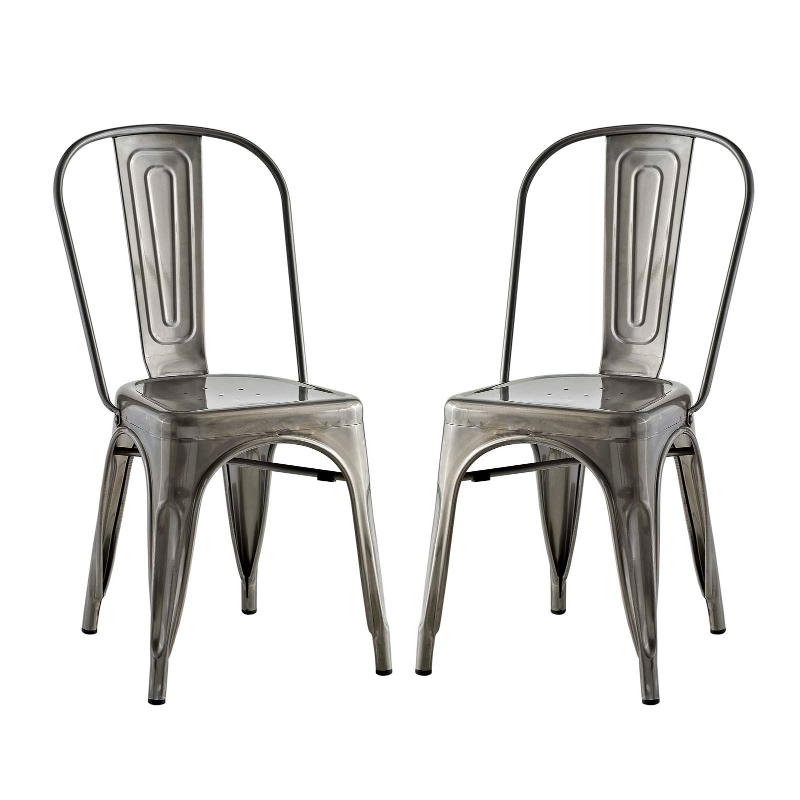 Modway Promenade Set of 2 Dining Side Chair - Gunmetal | Dining Chairs | Modishstore-2