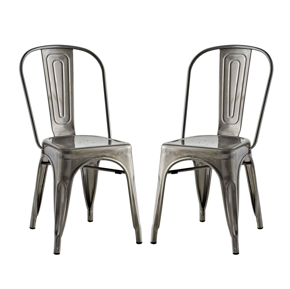 Modway Promenade Set of 2 Dining Side Chair - Gunmetal - EEI-2749 | Dining Chairs | Modishstore - 2