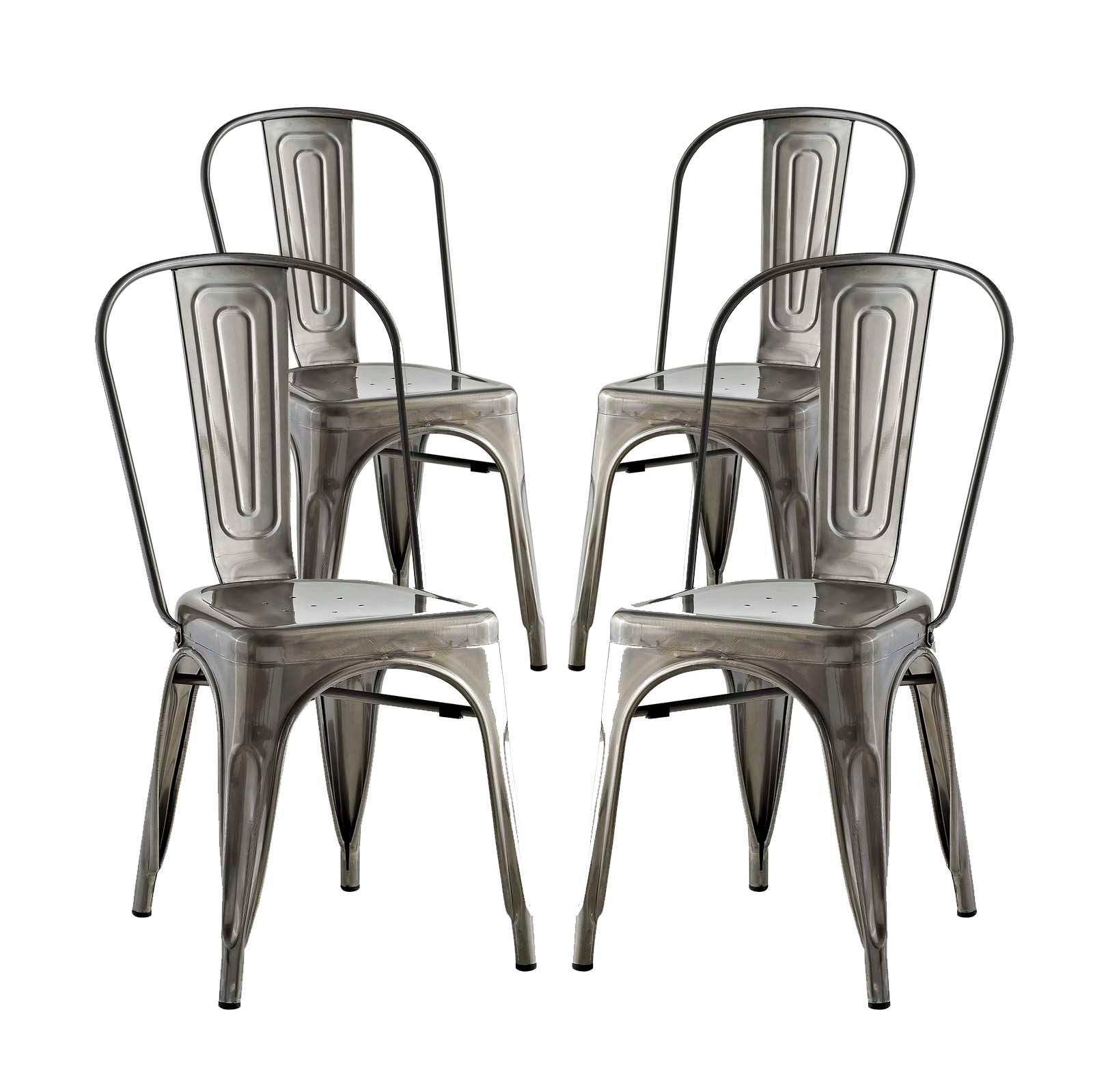 Modway Promenade Set of 4 Dining Side Chair - Gunmetal | Dining Chairs | Modishstore-2