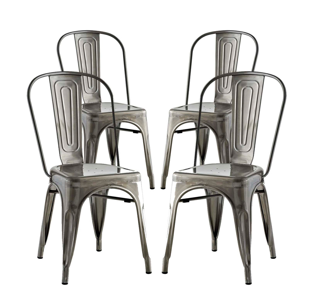 Modway Promenade Set of 4 Dining Side Chair - Gunmetal - EEI-2750 | Dining Chairs | Modishstore - 2