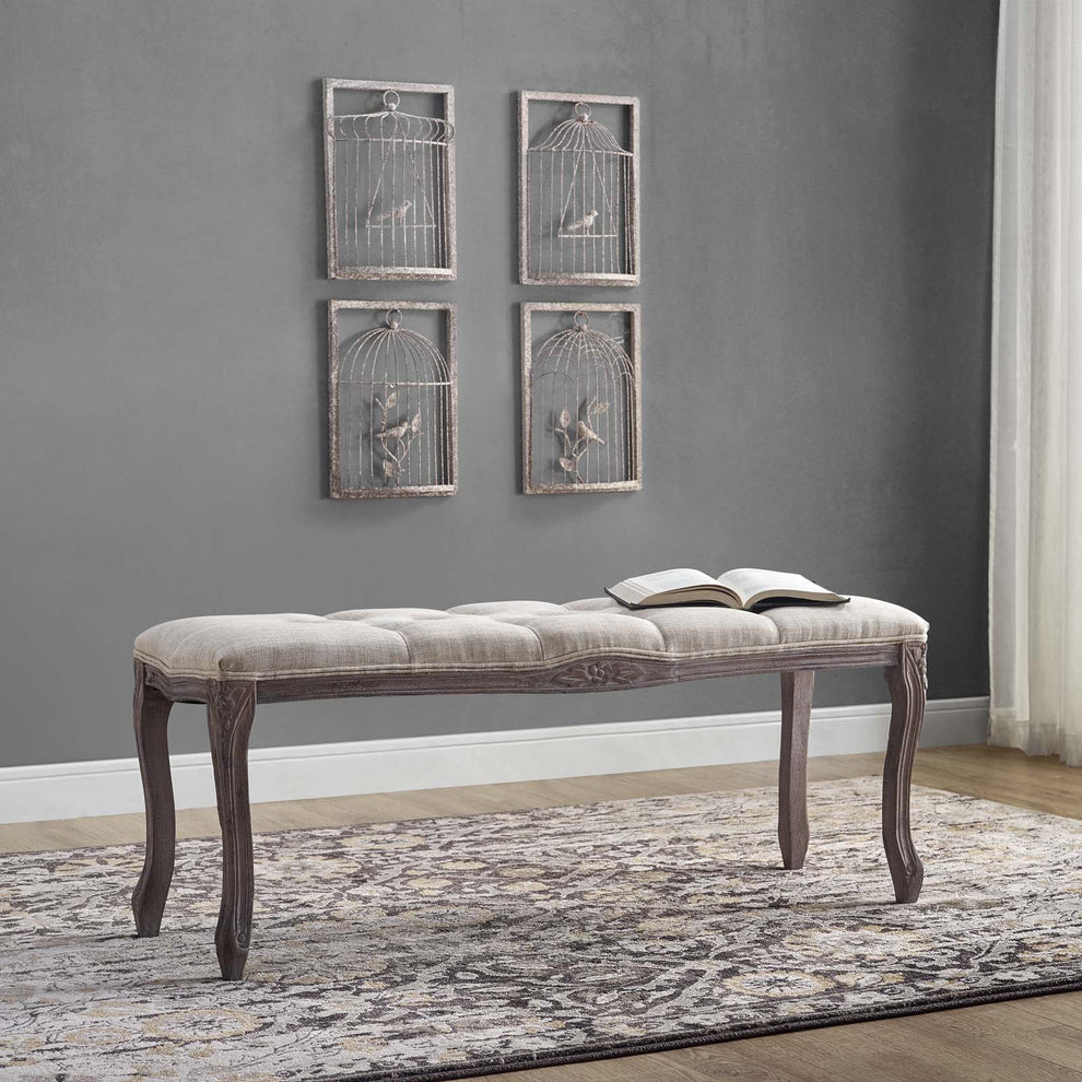 Modway Regal Vintage French Upholstered Fabric Bench - EEI-2794 | Benches | Modishstore - 1