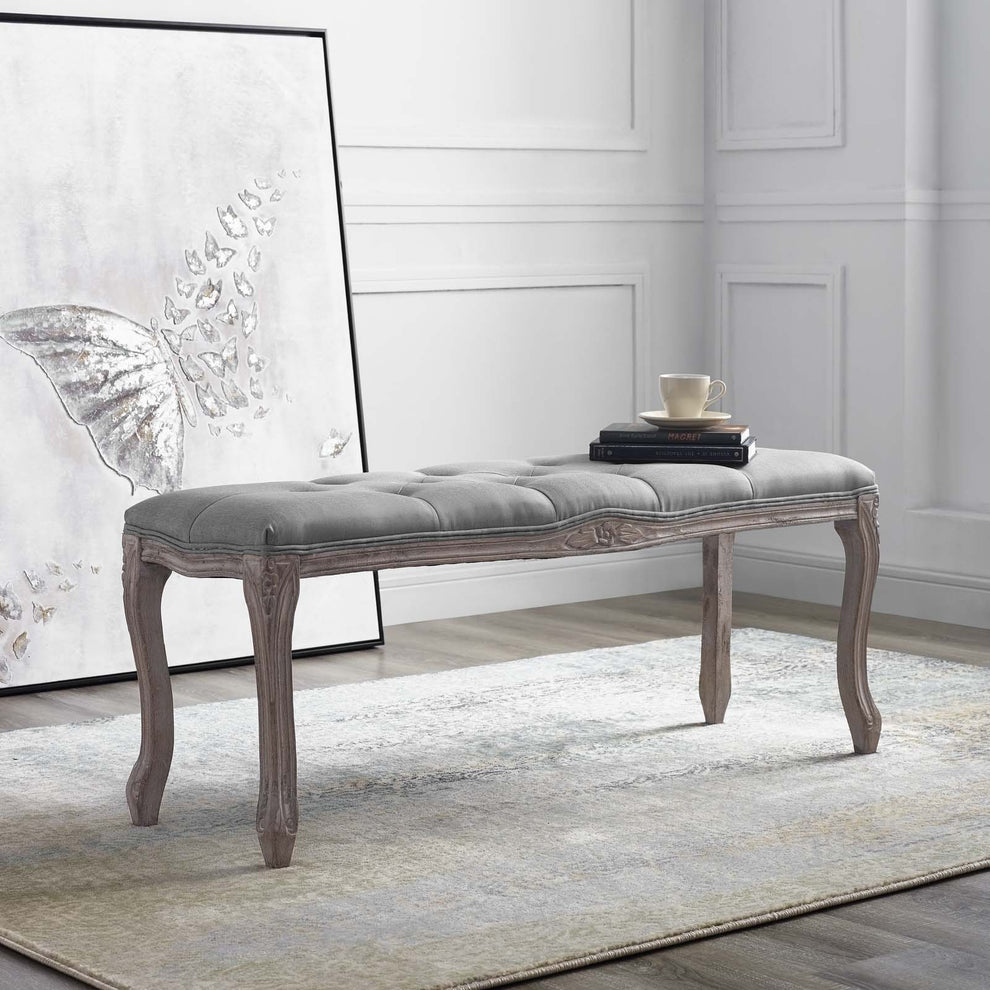 Modway Regal Vintage French Upholstered Fabric Bench - EEI-2794 | Benches | Modishstore - 7