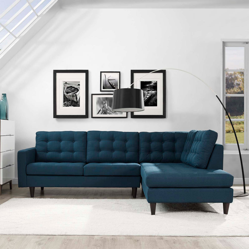 Modway Empress 2 Piece Upholstered Fabric Right Facing Bumper Sectional - EEI-2797 | Sofa Set | Modishstore - 1