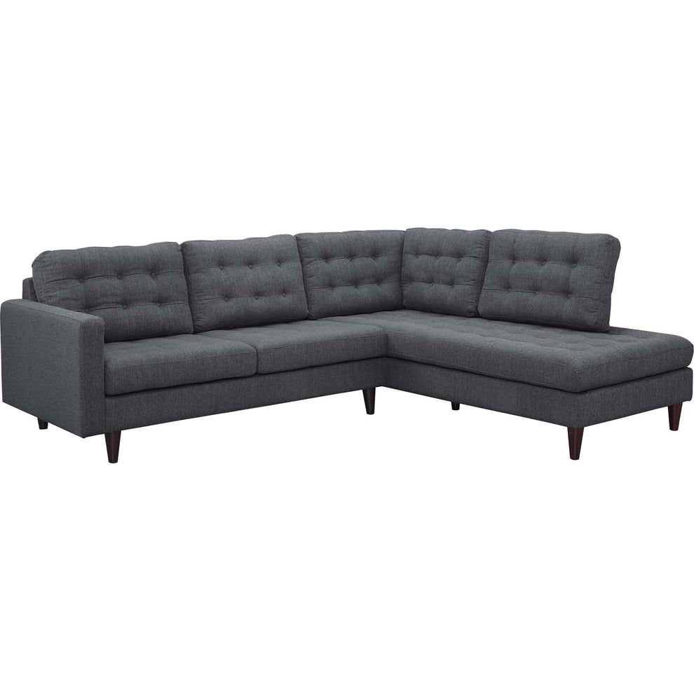 Modway Empress 2 Piece Upholstered Fabric Right Facing Bumper Sectional - EEI-2797 | Sofa Set | Modishstore - 4