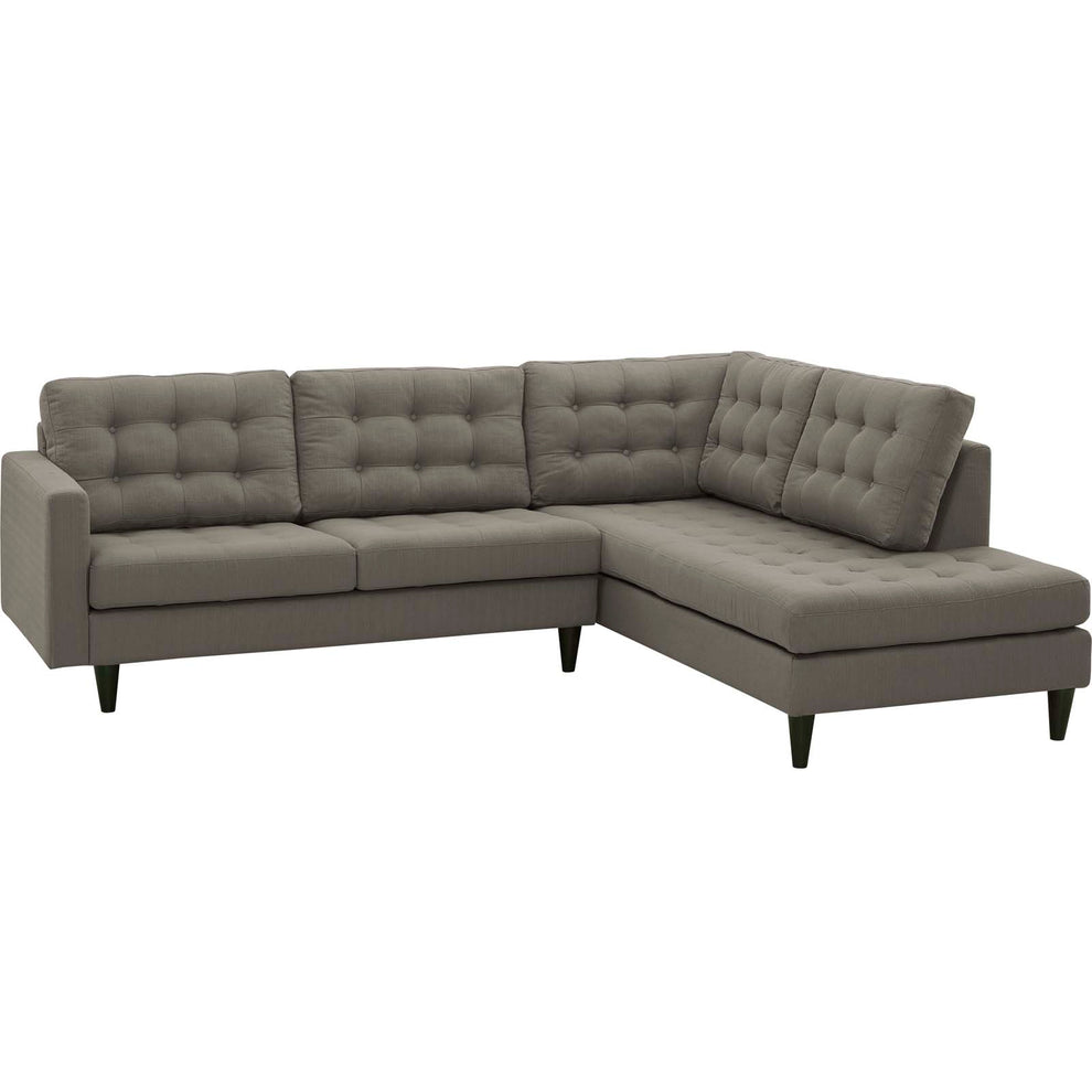Modway Empress 2 Piece Upholstered Fabric Right Facing Bumper Sectional - EEI-2797 | Sofa Set | Modishstore - 6