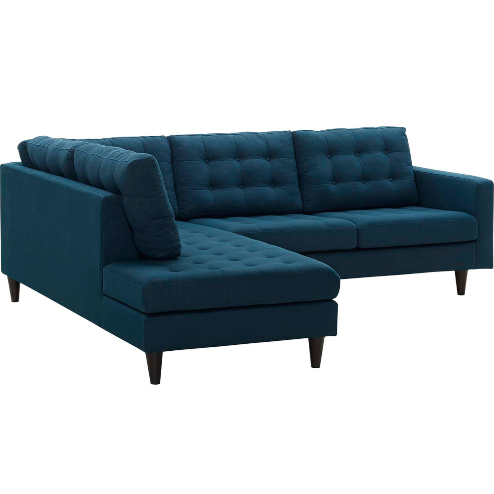 Empress 2 Piece Upholstered Fabric Left Facing Bumper Sectional By Modway - EEI-2798 | Sectional | Modishstore - 4
