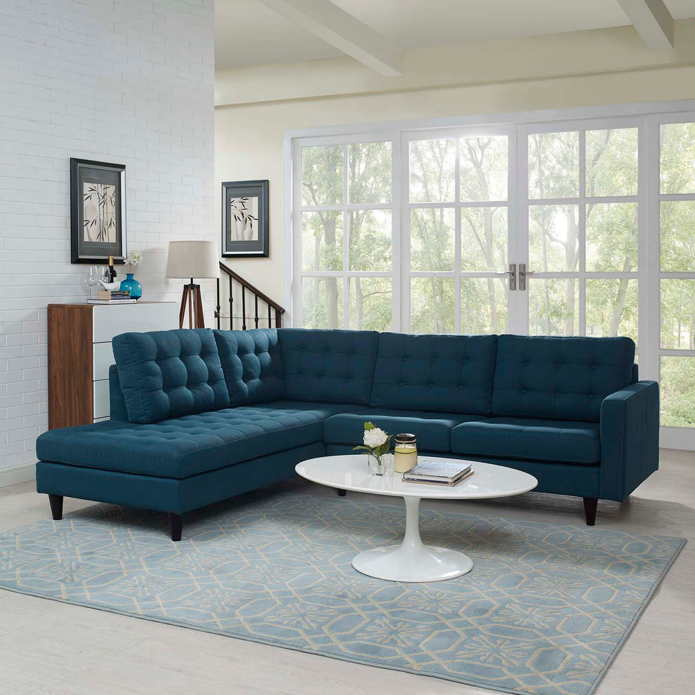 Empress 2 Piece Upholstered Fabric Left Facing Bumper Sectional By Modway - EEI-2798 | Sectional | Modishstore - 1