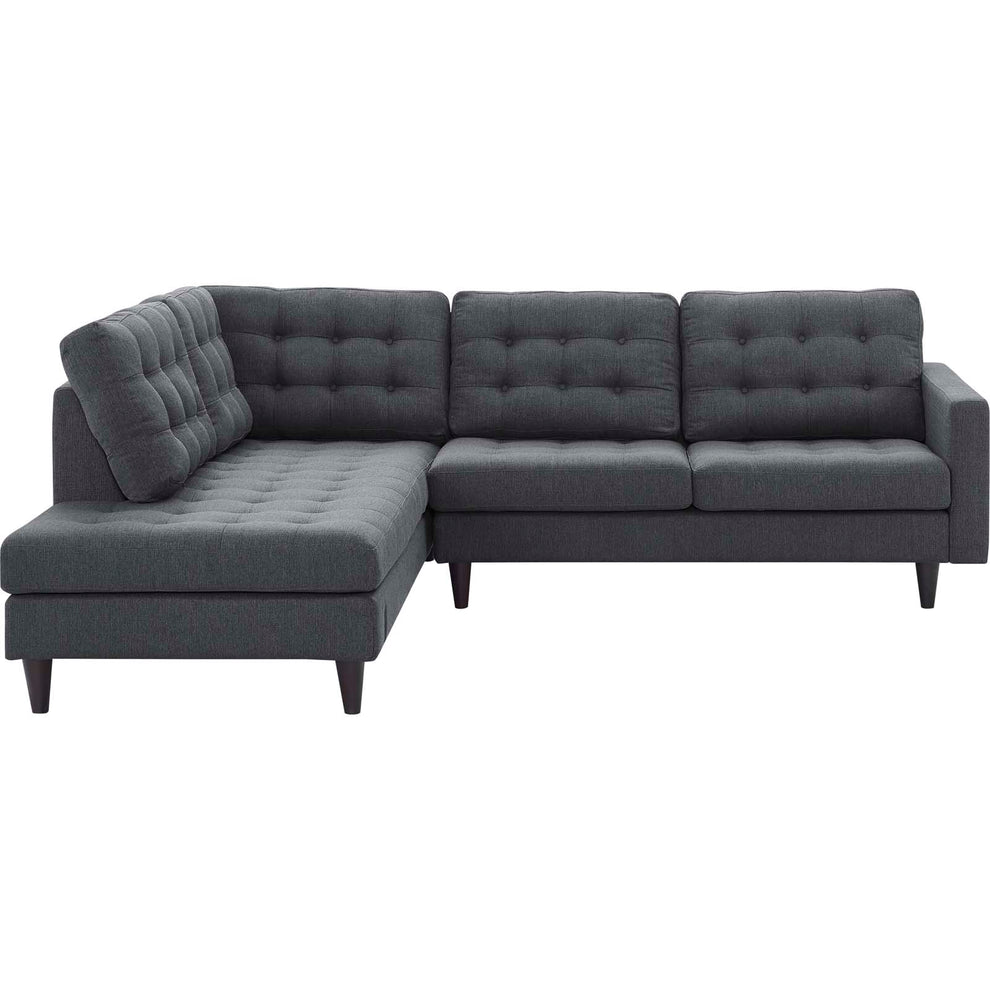 Empress 2 Piece Upholstered Fabric Left Facing Bumper Sectional By Modway - EEI-2798 | Sectional | Modishstore - 10