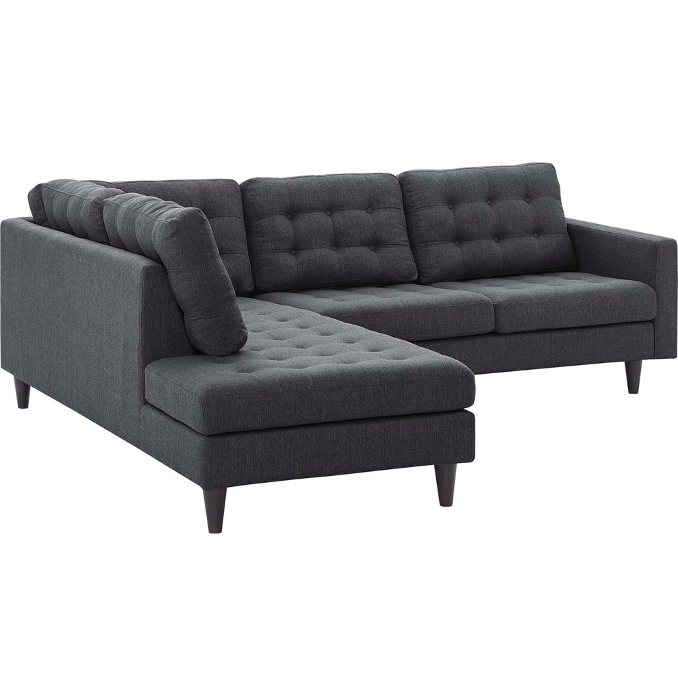 Empress 2 Piece Upholstered Fabric Left Facing Bumper Sectional By Modway - EEI-2798 | Sectional | Modishstore - 12