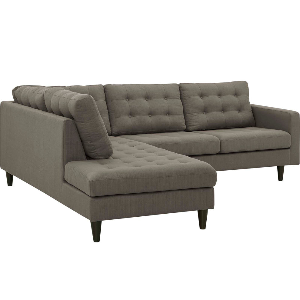 Empress 2 Piece Upholstered Fabric Left Facing Bumper Sectional By Modway - EEI-2798 | Sectional | Modishstore - 20