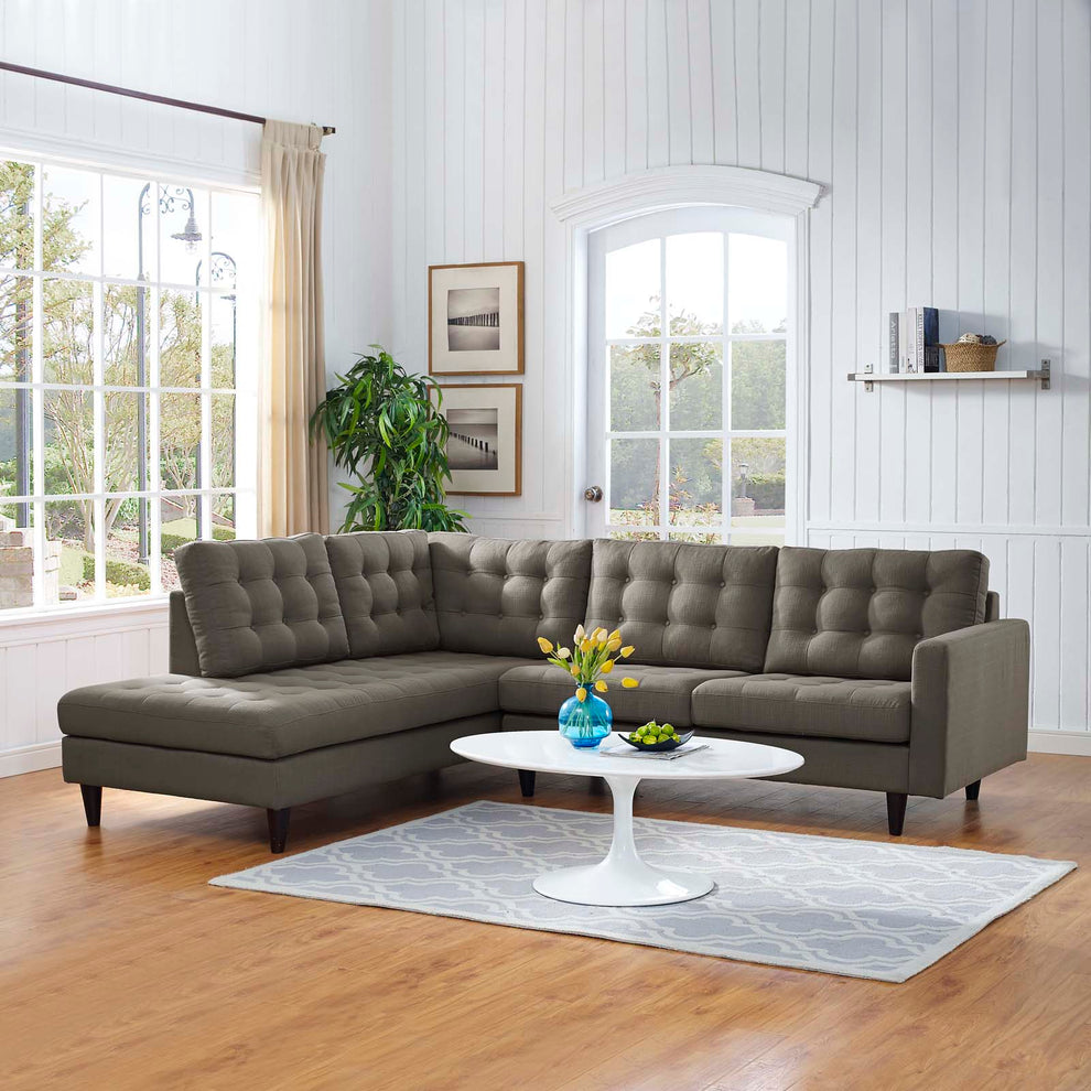 Empress 2 Piece Upholstered Fabric Left Facing Bumper Sectional By Modway - EEI-2798 | Sectional | Modishstore - 17