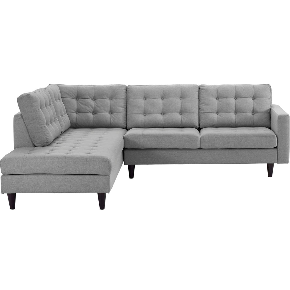 Empress 2 Piece Upholstered Fabric Left Facing Bumper Sectional By Modway - EEI-2798 | Sectional | Modishstore - 26