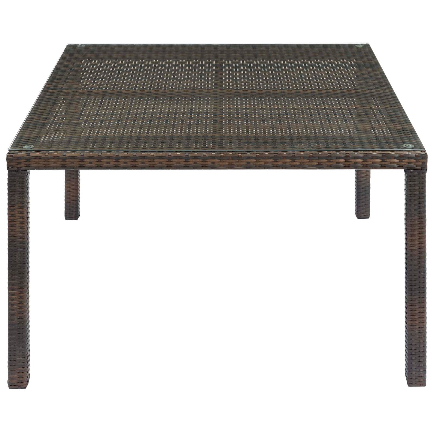 Modway Conduit 47" Outdoor Patio Wicker Rattan Dining Table Brown | Dining Tables | Modishstore-2