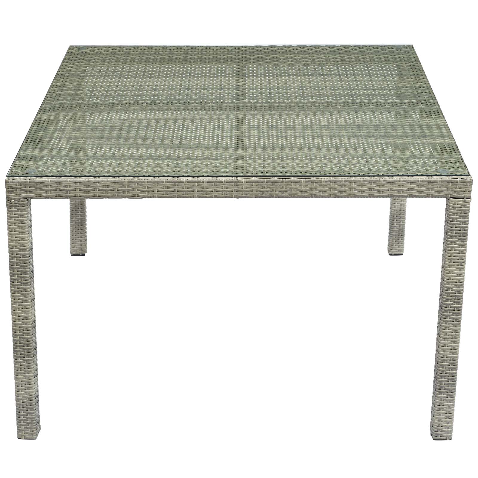 Modway Conduit 47" Square Outdoor Patio Wicker Rattan Table Light Gray | Dining Tables | Modishstore-2