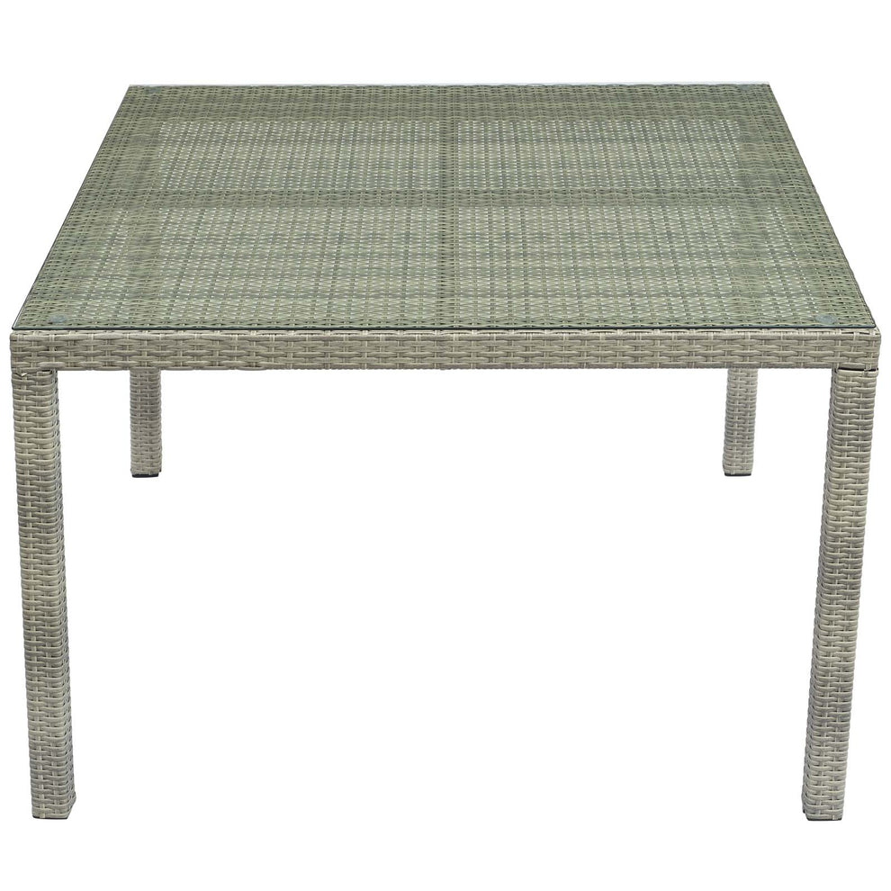 Modway Conduit 47" Square Outdoor Patio Wicker Rattan Table Light Gray - EEI-2806 | Dining Tables | Modishstore - 2