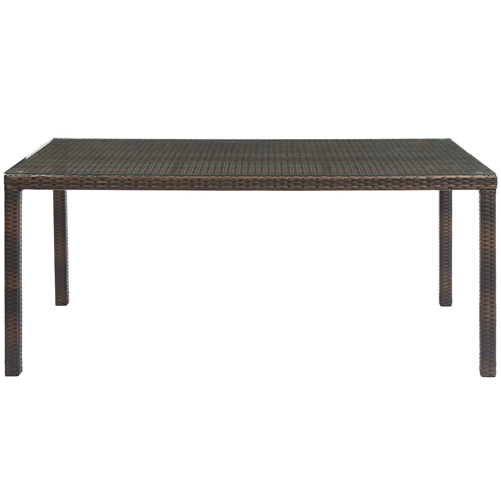Modway Conduit 70" Outdoor Patio Wicker Rattan Dining Table | Dining Tables | Modishstore-2