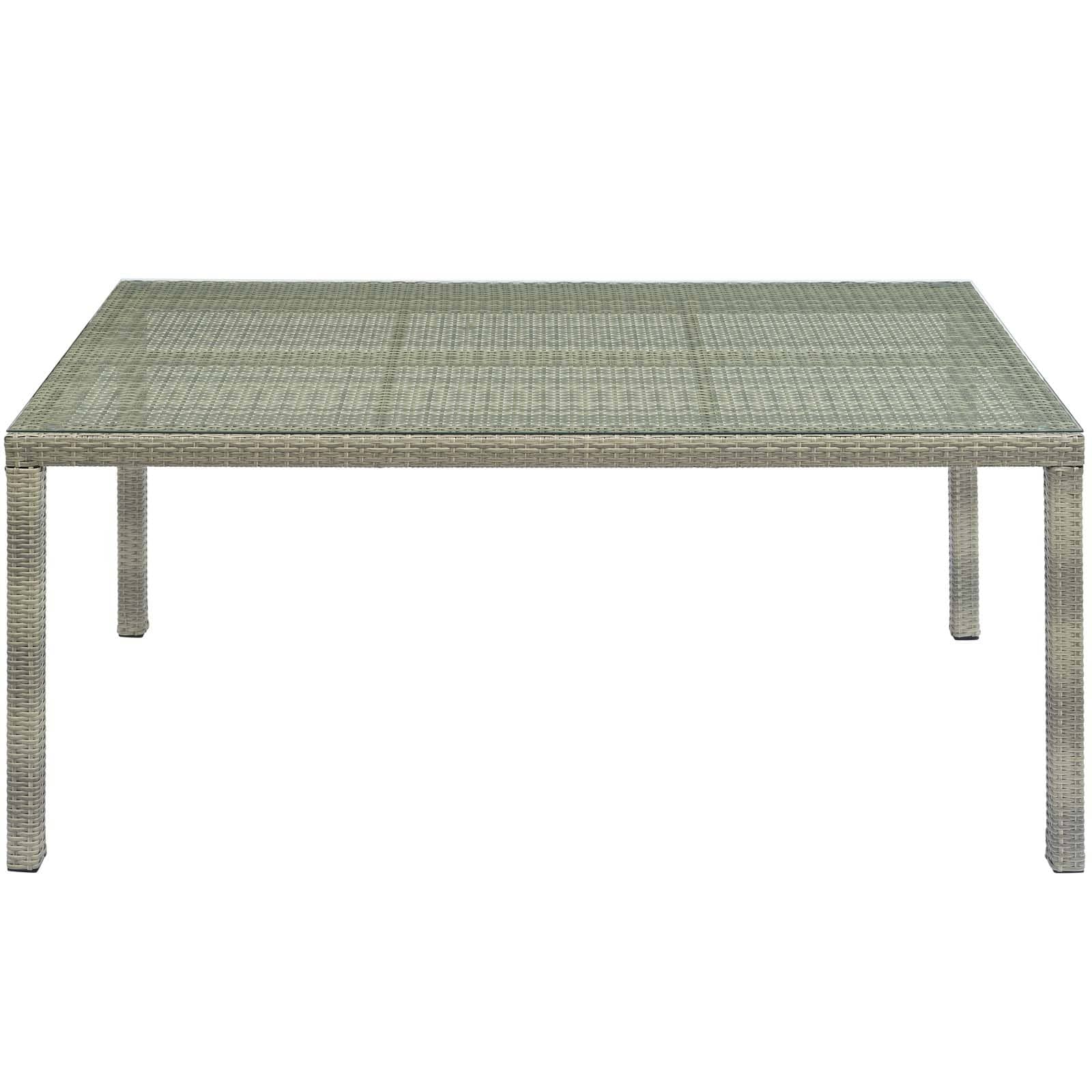 Modway Conduit 70" Outdoor Patio Wicker Rattan Dining Table Light Gray | Dining Tables | Modishstore-2